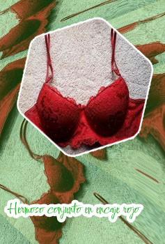 Conjunto rojo de encaje
